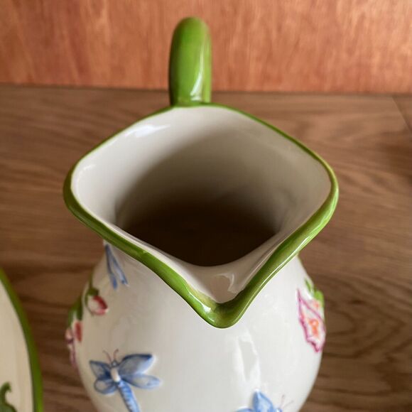 Set of 3 Pieces Temptations "DRAGONFLY" Serving Bowl, Platter, Pitcher - Picture 8 of 15